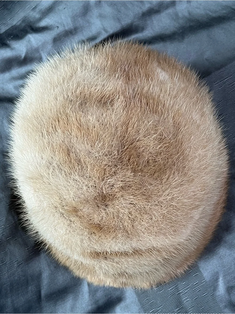 Women's Blonde Mink Fur Cloche Hat with Bow